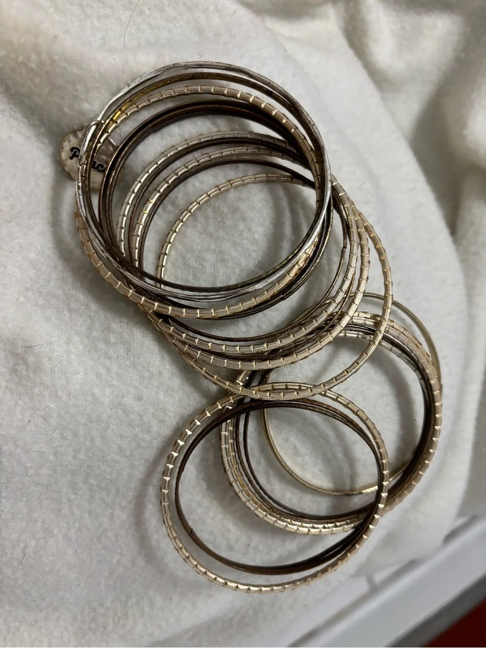 Two-Tone Gold and Silver Stackable Bangle Bracelet Set - Women Jewelry